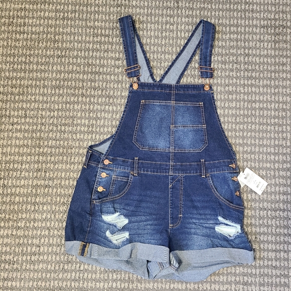 No Boundaries Distressed Blue‎ Overalls large 11-13 - Picture 10 of 10